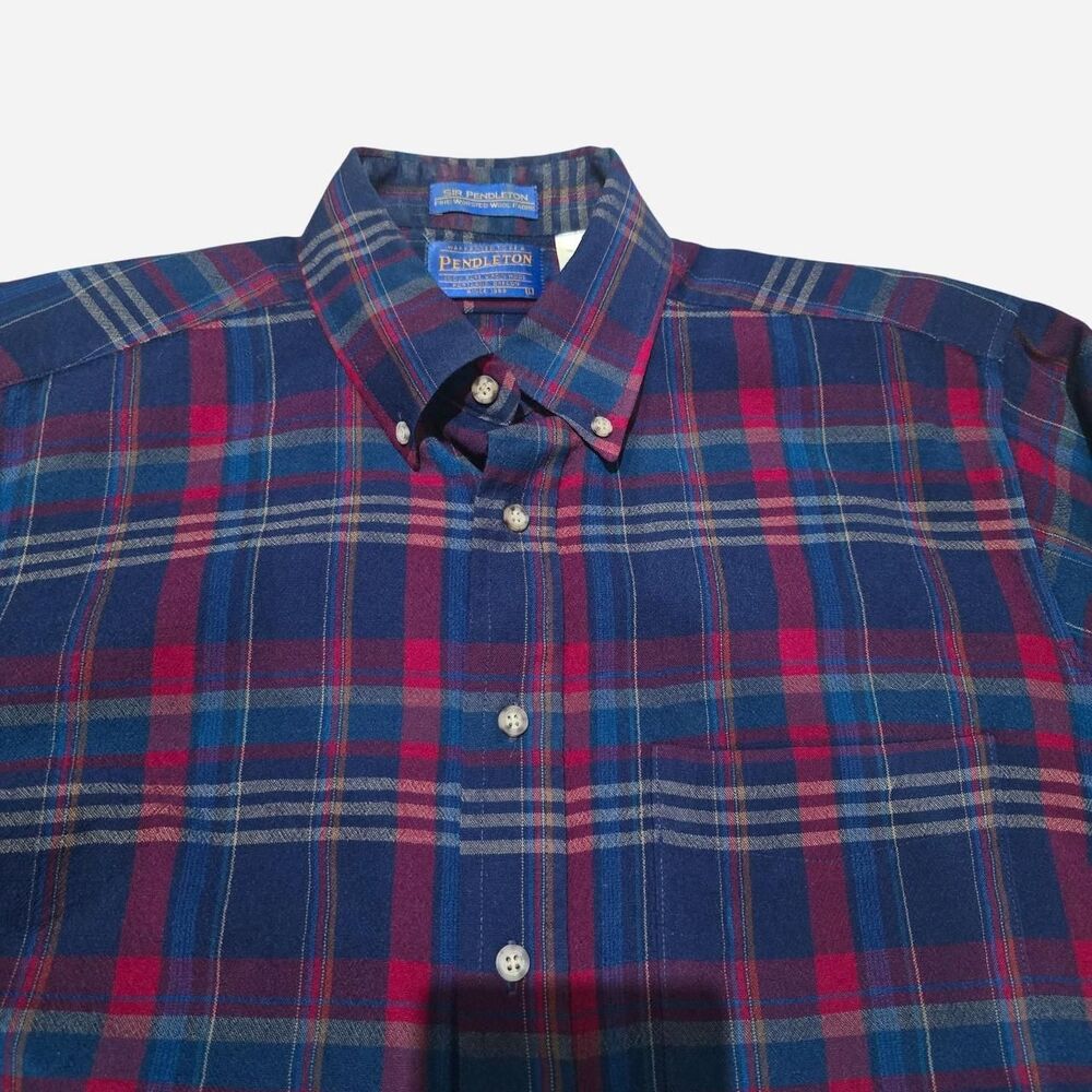 VINTAGE Pendleton Sir Pendleton 100% Virgin Wool Button up Shirt Men's Size Larg